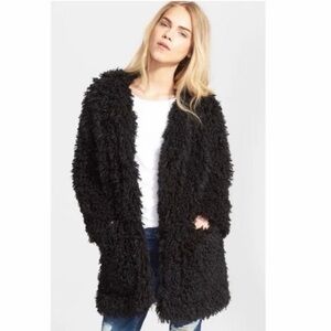 Smythe Mongolian Faux Fur Shaggy Mid Length Coat